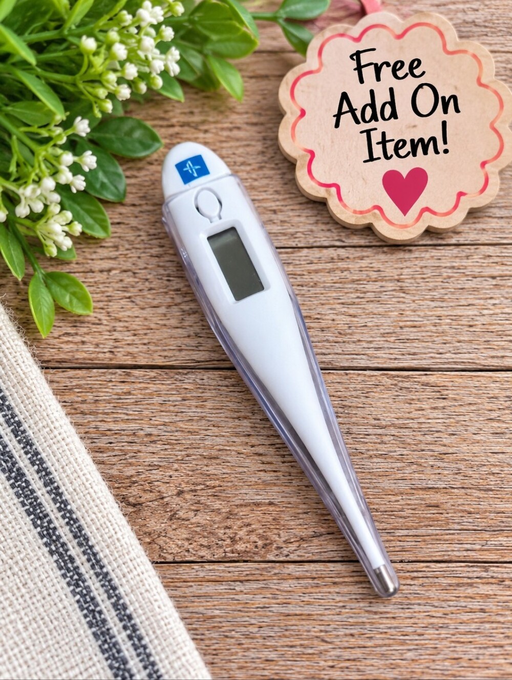 Digital Oral Thermometer – White | FREE Add-On 🎁